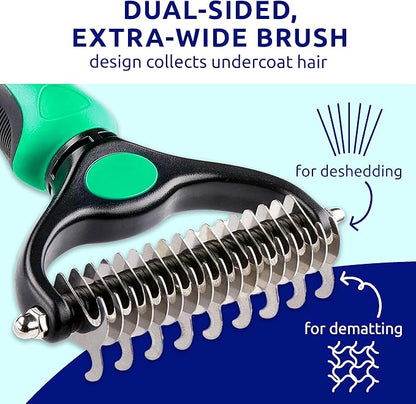 Pat Your Pet Deshedding Dog Brush For Shedding – Cat Brushes For Indoor Cats, Double-Sided Cat Brush Deshedding & Grooming Tool For Long Haired And Short Haired Dogs, Skin-Friendly