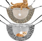 Unittype 2 Pieces Cat Cage Hammock Hanging Pet Bed Double Layer Soft Plush Hanging Pet Comfortable Hammock Bed for Indoor Kitten Ferret Hamster Rabbit or Small Animals, 2 Styles(Leopard)