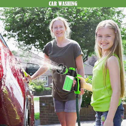 Dog Wash Sprayer Outdoor, 8-in-1 Dog Sprayer Hose Attachment with Massage Brush and Pet Grooming Comb, 3/4 Inch Standard Garden Hose Nozzle for Watering Flowers, Car Washing, Pet Bathing(Green)