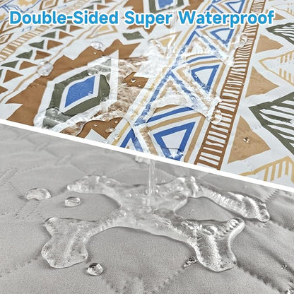 Waterproof Dog Blanket, Bohemian Dog Bed Cover Pet Blanket, Reversible Sofa Couch Cover for Dogs Washable, Protect Furniture Bed Couch Sofa for Puppy Cat (Beige Medallion, 30×70 Inch)