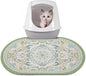 Bienbee Cat Litter Mat, 24" x 15" Litter Box Mat Rug with Non-Slip Bottom,Urine and Water Proof, Easy to Clean Cat Supplies Essentials for Indoor Kitty Kitten Floor, Bean-Green M