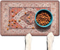 Absorbent Pet Dog Bowl Mat for Food and Water, Pet Cat Food Feeding Mat with Non Slip Rubber Backing, Dog Food Mats for Floors Waterproof, 16"x24"