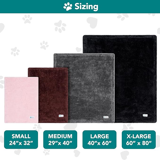 PetAmi Dog Blanket for Small Medium Dogs, Black Fluffy Soft Sherpa Fleece for Puppy, Kitten, Doggie - Calming Pet Throw for Couch, Sofa, Bed - Washable, Medium 29x40