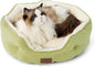 Bedsure Dog Beds for Small Dogs - Round Cat Beds for Indoor Cats, Washable Pet Bed for Puppy and Kitten with Slip-Resistant Bottom, 20 Inches, Green