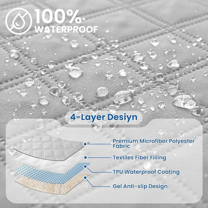 Waterproof Dog Blanket, Non-Slip Soft Pet Bed Cover, Couch Cover for Dogs Washable, Protects Sofa, Furniture, Crate, Car, Tear Resistant Leakproof Pet Blanket (30x53 Inch, Light Grey)
