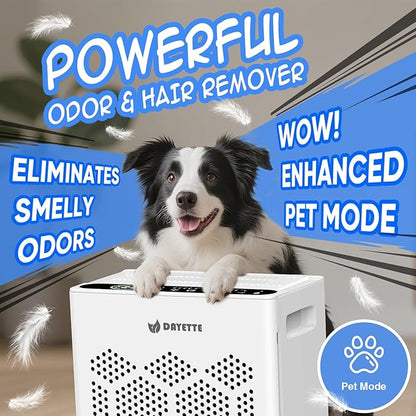 DAYETTE Air Purifiers for Home Large Room Up to 2400 Ft² with Fragrance, Smart WiFi Alexa Control,Auto Mode, HEPA 14 Air Purifier with Washable Prefilter for Bedroom, Dorm Room, Pets, Office