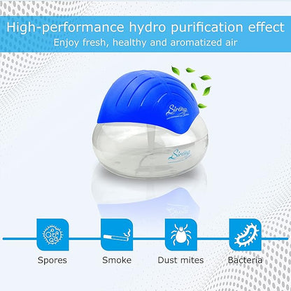 Sirena Twister Air Purifier (Blue) - Water Filter Air Washer For Home and Office - Essential Oil Aroma Diffuser With LED Night light - Small Air Cleaner For Smoke and Pets