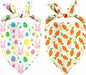 Easter Dog Bandana, 2 Pack Adjustable Holiday Party Pets Rabbit Easter Egg Bandana Triangle Bibs Dog Cat Scarf Set