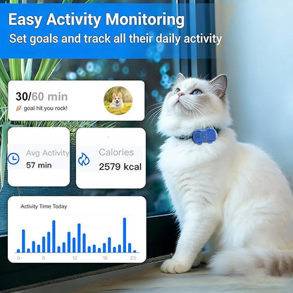 GPS Tracker for Dogs with Activity and Wellness Monitoring, Real-time Tracking Pet GPS Location Tracker, Waterproof，Location History, Geofence, Long-Life Battery, Subscription Needed