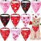 Sanwuta 10 Pcs Mother's Day Cat Collar Bandanas, Breakaway Adjustable Kitty Triangle Scarf with Red Pink & Black Heart Prints, Cute Cat Costume for Mom Gift, Photos & Spring Party