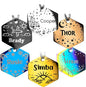 Personalized Dog Tag with 5 Lines of Custom Deep Engraved Durable Stainless Steel Pet ID Name Tag Designer Regular Size Hexagon