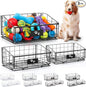 Mimorou 3 Pack Metal Dog Toy Baskets Multi-sized Foldable Dog Toy Bins Box Storage Container Organizer for Living Room Area Decorative Pet Accessories Coat Clothing Storage Holder Baskets(Black)