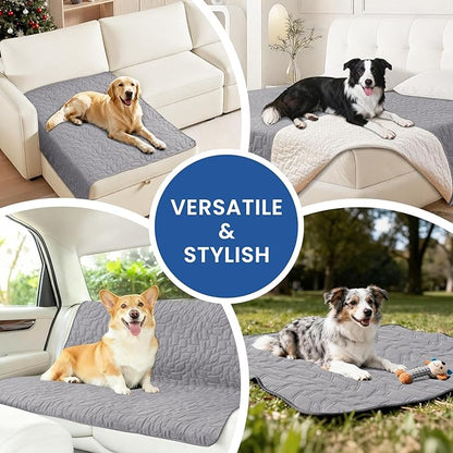 Waterproof Couch Covers for Pets, Waterproof Dog Bed Cover, Anti-Slip Soft Dog Blankets, Couch Cover for Dogs Washable, Pet Blanket for Puppy Large Dogs Cat (30x70 Inch, Light Grey)