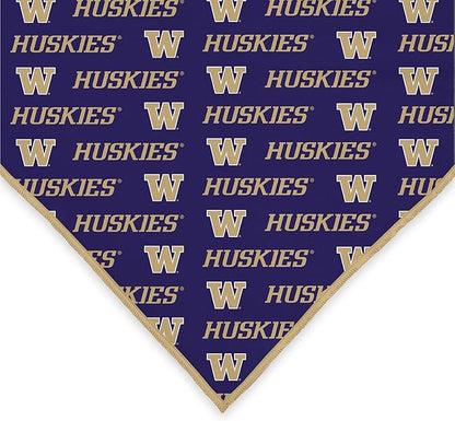 Washington Huskies Officially Licensed Bandana for Dogs and Cats | Fits Pets Great Gift Idea | Easy-to-Tie (Large, 28")