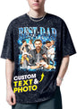 H-DEWALL Custom T Shirts Mineral Wash Tshirt Bootleg Rap Tee Customized Gifts for Boyfriend Birthday Shirts Tops for Women