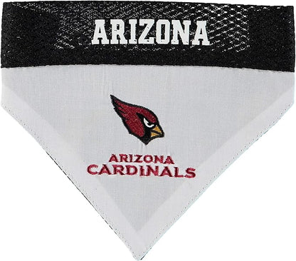 Pets First NFL DOG BANDANA - ARIZONA CARDINALS REVERSIBLE PET BANDANA. 2 Sided Sports Bandana with a PREMIUM Embroidery TEAM LOGO, Small/Medium. - 2 Sizes & 32 NFL Teams available