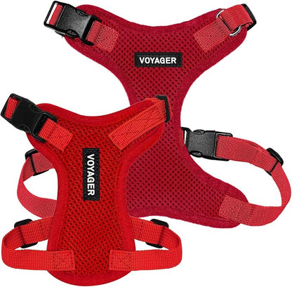 Voyager Step-in Pet Harness - All Weather Mesh, Adjustable Step in Harness for Cats and Dogs by Best Pet Supplies - Red, M