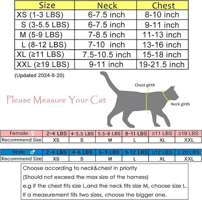 Tactical Cat Harness and Leash for Walking Escape Proof Breathable Mesh Fabric, Green Jungle Camo, Large, Adjustable Cat Walking Jackets, Padded Stylish Cat Vest