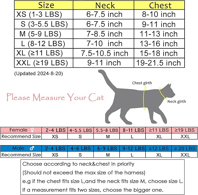 Cat Harness and Leash for Walking Escape Proof Breathable Mesh Fabric, Solid Grey, XX-Large, Adjustable Cat Walking Jackets, Padded Stylish Cat Vest