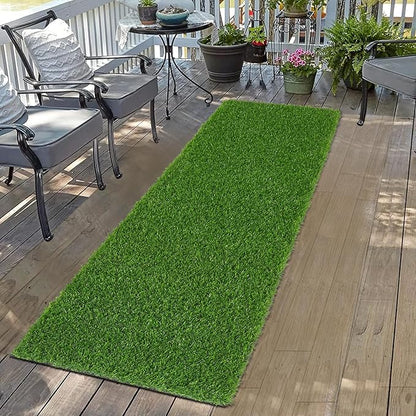 Bsmathom Artificial Grass Rug Indoor Outdoor Rug, Professional Dog Potty Training Rug, Fake Grass Rug Synthetic Grass Mat Door Mats with Drainage Holes for Balcony Patio Garden (39.3 x 31.5Inch)