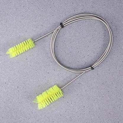 UEETEK Stainless Flexible Cleaning Brush Double Ended Canister Filter Tube Hose Pipe Clean for Fish Tank Aquarium (Yellow)