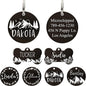 Ultra Joys Stainless Steel Pet ID Tag Dog Name Tags Personalized Front & Back Engraving, Customized Dog Tags and Cat Tags, Optional Engraved on Both Sides, Round Tag with Mountain on Top Design, Large