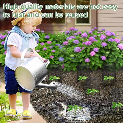 20 Pcs 6.8"×7.4" (Multiple Sizes/Quantities Available) Seedling Plant Protectors from Animals, Chicken Wire Plant Cage Garden Cloche to Protect Plants Vegetables from Rabbits Squirrels Chicken ﻿