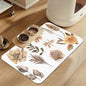 Floral Palm Leaves Dog Cat Food Mat–Christmas Stocking Absorbent Waterproof Placemat for Food and Water Bowls, Non Slip Rubber Backing, Feeding Mat for Clean Floors 16"x24"