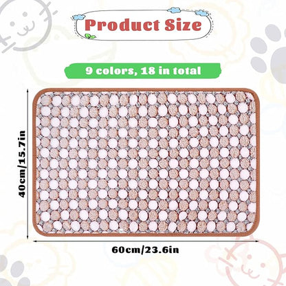 SHENLIU 18 Pcs Fleece Pet Blanket, 9 Style Small Fleece Pet Blanket Soft Warm Sleep Mat Fluffy Cute Puppy Supplies Paw Star Print Design Bed Blankets for Dog Cat Kitten Animals