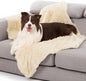 gogobunny Waterproof Dog Blanket for Couch & Furniture Protection - Super Soft Reversible Throw for Large Dogs & Cats, Calming Washable Fur & Sherpa Pet Blanket(40x50 Inch, Beige)