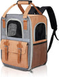 ‌YooxArmor Cat Carrier Backpack, Airline Approved Mesh Dog Backpack with Breathable, Hiking, Travel, Camping, Pet Carriers Backpack for Large Cats and Small Dogs - Holds Pets up to 15 Lbs (Yellow)