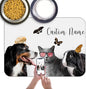 Personalized Dog Food Mat with Photo Name Custom Non Slip Pet Feeding Mat Waterproof Backing Absorbent Fabric Dog Cat Bowls