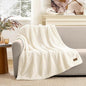 Luxury Faux Fur Throw Blanket for Couch, Ultra Soft Waterproof Pet Blanket, Cozy Warm Plush Blanket for Sofa Bedroom Living Room, Liquid Pee Proof for Large Dog or Cat, 50x60 inch, Cream
