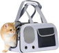 Cat, Dog Carrier for Pets up to 15 lbs, Soft-Sided Collapsible Pet Carrier with Sturdy Base, Roll-up Curtain and Large Storage Bag, Cat Bag for Medium Cats and Small Dogs