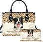Personalized Pet Mom Leather Handbag – Custom Name Dog Cat Photo Purse, Pet Lover Gifts for Women, Christmas