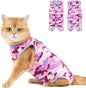 Avont Cat Recovery Suit - Kitten Onesie for Cats After Surgery, Cone of Shame Alternative Surgical Spay Suit for Female Cat, Post-Surgery or Skin Diseases Protection -Purplecamo(M+)