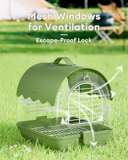BUCATSTATE Bird Carrier Backpack with Shade Cover, Travel Bird Cage Bag Lightweight, Visible Window for Parrots, Small Cockatiels, Budgie and Other Similar Size Birds