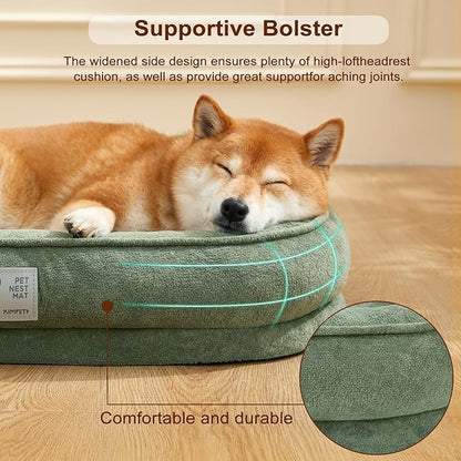 Orthopedic Dog Bed for Small Dog, Washable with Removable Cover&Non-Slip Bottom with Four-Sided Bolster Cushions,squishmallow Green S