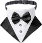 ADOGGYGO Formal Dog Tuxedo Wedding Pet Bandana Collar with Bow Tie, Adjustable Bowtie Collar Bandana for Medium Dog (Medium)