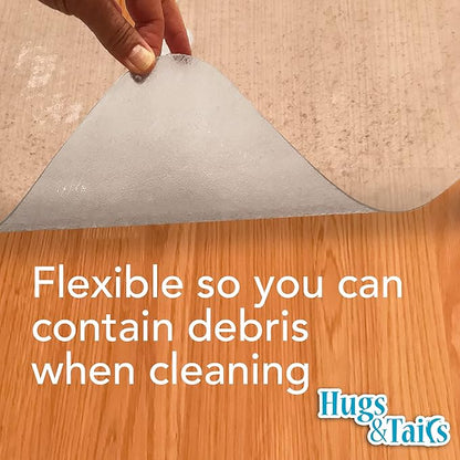 Under Pet Cage Mat for Bird Cages, Reptile Aquariums, Dog Kennels, Water-Resistant Pad for Hard Floors and Surfaces, 46 Inches x 60 Inches, Clear