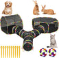 Outdoor Cat Enclosure with Cat Tunnel, Tent, Playhouse and Cat Toy Ball with Bell - Portable Indoor/Outdoor Playpen for Small Cats & Animals