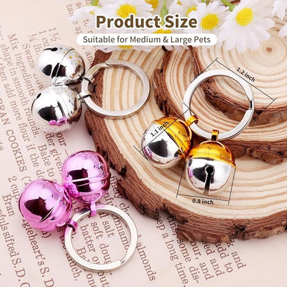 Dog Collar Bells, 2 Pack Extra Loud Dog & Cat Bells for Tracking & Safety, Stainless Steel Pet Tracker Training Bells for Small Medium Large Dogs & Cats (Purple)