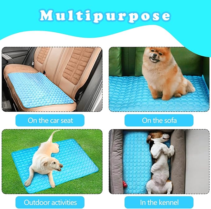 Dog Cooling Mat for Dogs, Pet Cooling Pad Bed for Dog Easy Washable for All Types of Pets and Perfect for Both Indoor and Outdoor Use, Including Car Seats 59" x 40"