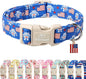 4th of July Dog Collar, Robot Star-Spangled Patriotic Dog Collars for Medium Dogs, Adjustable Lightweight Quick-Release Buckle Collar for Boy&Girl Dogs M