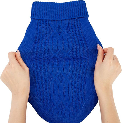Stretchy Cat Sweater - 17 Colors & 6 Sizes | Snug Winter-Ready Knit for Boy/Girl Cats & Kittens(Dark Blue, X-Small)