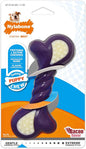 Nylabone Double Action Bone Puppy Chew Toy, Rubber Teething Toys for Puppies, Puppy Chew Bone, Bacon Flavor, Small Dogs - Up to 25 lbs., 1 Count