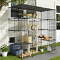 Oneluck Outdoor Cat House Cat Cages Enclosure with Super Large Enter Door, Balcony Cat Playpen with Platforms,DIY Kennels Crate Large Exercise Place Ideal for 1-3 Cats (55L x 28W x 55H)