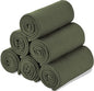 Fleece Throw Blanket Set Bulk for Travel Kids Outdoor Wedding Pet (Olive Green, Pack of 6 50x60 Inches)