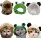 3pcs Hat for Cat Animal Costume Pack, Lion Head for Cats, Cat Panda Costumes, Frog Costume for Cats, Adjustable Washable Soft Small Pet Headwear Accessory, Costumes Pet Clothes (Lion, Panda, Frog)