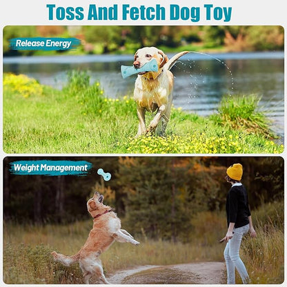 Interactive Dog Puzzle Toy for Boredom, Rubber Chew Toy Teething Toy to Keep Them Busy, Treat Dispensing Slow Feeder, Interactive Fetch & Dental Cleaning